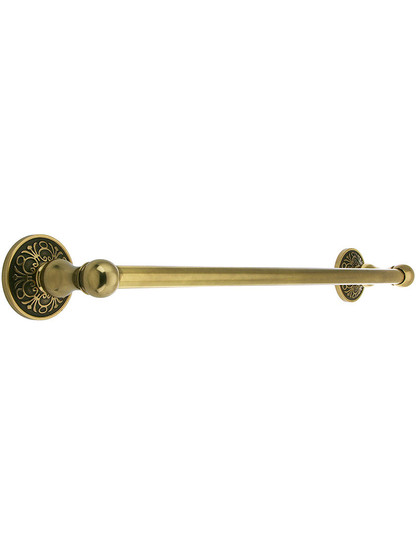 Brass Towel Bar with Lancaster Rosettes